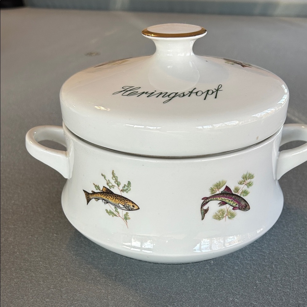 Vintage Bavaria Schumann Germany Heringstopf dish 1960 Fish